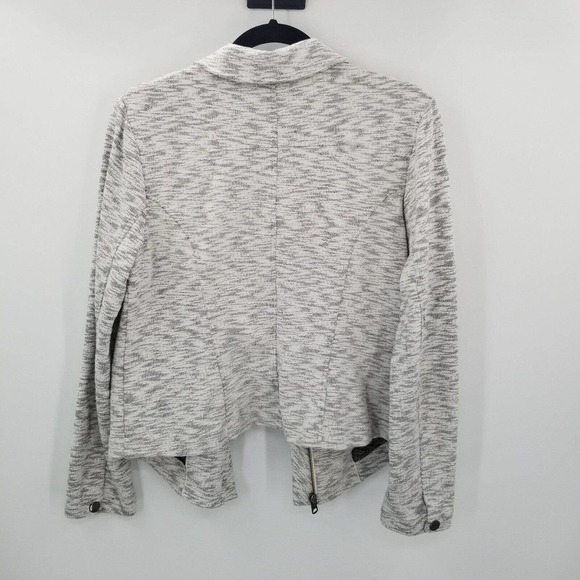 CAbi Neo Moto Jacket womens size medium Heathered Gray zip up button soft knit - Picture 10 of 12